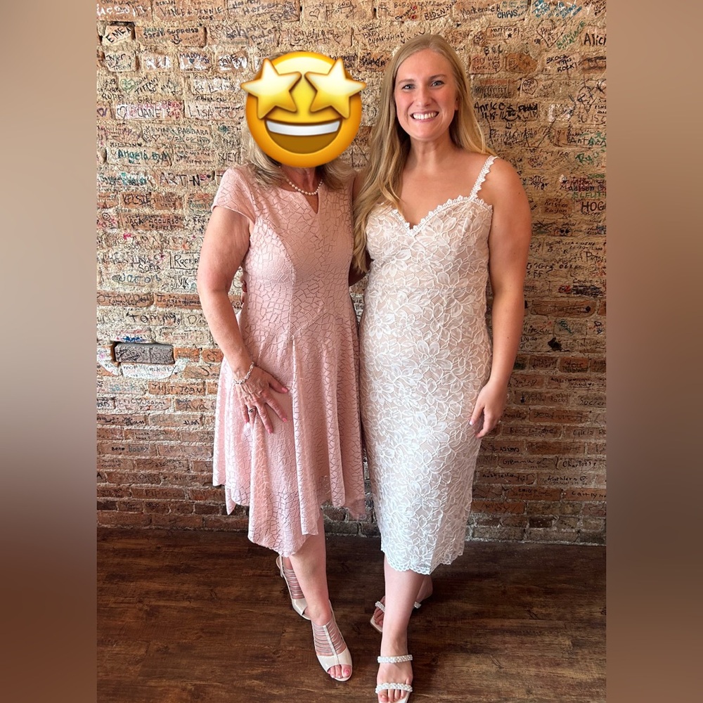 Lulu's Pink and White Lace Midi Dresses